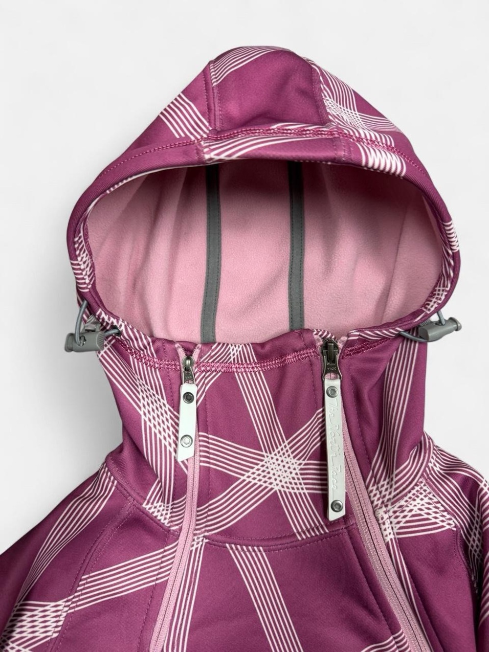 The North Face TNF Apex Hooded Zipped Striped Jacket Pink Sz Small - Picture 4 of 8